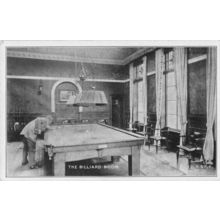 Elderly OAP Man Practicing Billiards Pool Room Antique Postcard