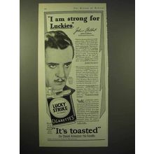 1929 Lucky Strike Luckies Cigarettes Ad - John Gilbert