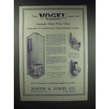 1929 Vogel No. 10 Automatic School Water Closet Ad - Hardest Usage