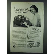 1948 Remington Quiet DeLuxe KMC Typewriter Ad - I'm Delighted