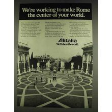 1978 Alitalia Airlines Ad - Make Rome Center of World