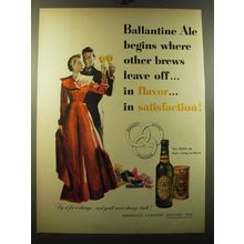 1950 Ballantine's Ale Ad - Ballantine Ale begins where other brews leave off