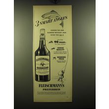 1949 Fleischmann's Preferred Whiskey Ad - 3 smart angles