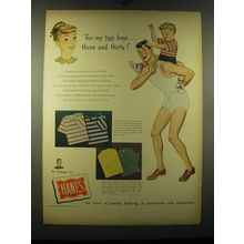 1948 Hanes Shirts and Fig Leaf Briefs Ad - For my two boys.. Three and thirty