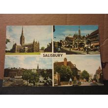 SALISBURY, WILTSHIRE multiview vintage used postcard 1971 pm =