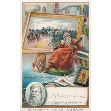 Jean Meissonier French Painter Printed Signed Bendorps Postcard Old Trade Card