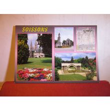 multiview, SOISSONS, AISNE, FRANCE used postcard 2001 pm =