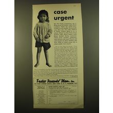 1961 Foster Parents' Plan, Inc. Advertisement - Case Urgent