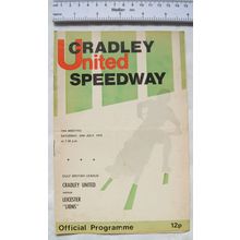 1976 Cradley United v Leicester Lions Speedway Programme - 24th July