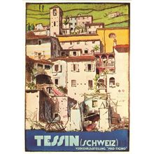 Tessin Schweiz Zurich 1927 Plakat Arch Chiattone Swiss Poster Postcard