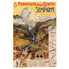 Ferrovie Dello Stato Sempione Map Timetable Switzerland Poster Postcard