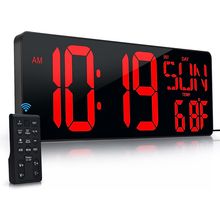 Large Digital Wall Clock with Remote Control 17.2" LED Large Display Timer with