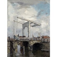 MARIS, Jacob - A Drawbridge in a Dutch Town Poster Canvas Print Art Painting Dec