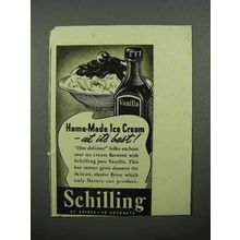 1939 Schilling Vanilla Ad - Home-Made Ice Cream