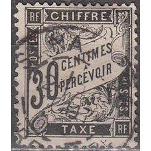 France 1881 Michel Taxe 18 O Cote (2008) 2.50 € Chiffre sur bande Cachet rond