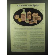 1921 Hind's Honey and Almond Cream ad - Quality