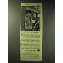 1942 Y.M.C.A. Young Men's Christian Association Ad - Full speed ahead!