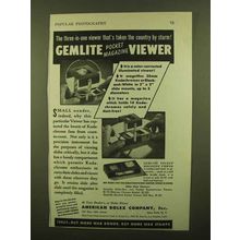 1943 American Bolex Gemlite Pocket Magazine Viewer Ad