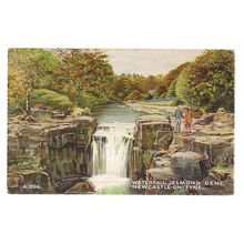 WATERFALL, JESMOND DENE, , NEWCASTLE ON TYNE unused vintage postcard Valentine =