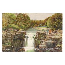 WATERFALL, JESMOND DENE, , NEWCASTLE ON TYNE unused vintage postcard Valentine #