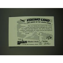 1956 Wien Airline Ad - Eskimo Land lies north of the Arctic Circle