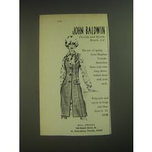 1974 John Baldwin Ad - Stephen Casuals Linen Coat over Long Sleeve Belted Dress