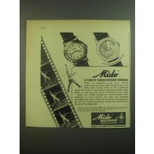 1946 Mido Multifort Superautomatic Watch Ad - accurate timing without winding