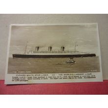 R.M.S. QUEEN MARY WHITE STAR Cunard Line. used vintage postcard RP 1934 pm #