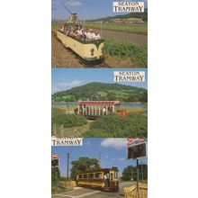 Seaton Tramway 3x Unusual Bus Trams Postcard s