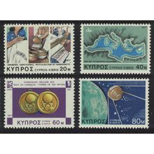 Cyprus Sputnik Russian Revolution Anniversaries and Events 4v 1977 MNH