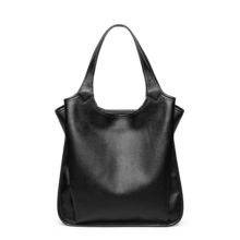 Genuine Leather Women Trendy Handbags Black
