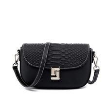 Ladies' Genuine Leather Crossbody Bag Large Capacity Small Square Bag Black