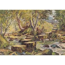 ETW Dennis & Sons Postcard the Stepping Stones Beck Hole KP Johnson