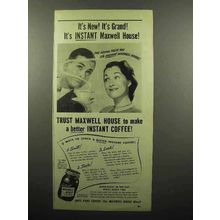 1946 Maxwell House Instant Coffee Ad - It's Grand!
