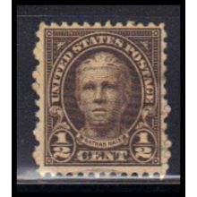 Used 653 1/2c Nathan Hale Barely Clears KA7346