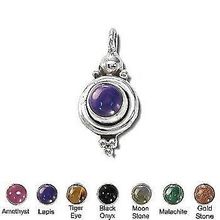 Sterling Silver Hand-Made Genuine Stone Pendants