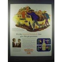 1946 Hiram Walker's Gin Ad - Art by Bobri