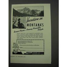 1951 Montana Tourism Ad - Scenic Places