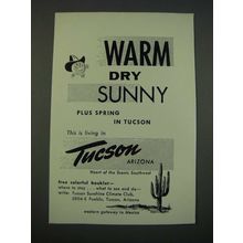 1960 Tucson Arizona Ad - Warm Dry Sunny