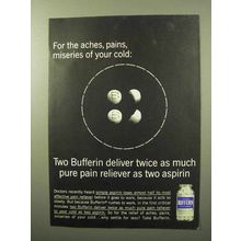 1964 Bufferin Medicine Ad - For Aches, Pains, Miseries