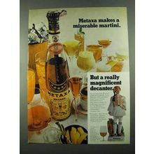 1969 Metaxa Liqueur Ad - Makes a Miserable Martini