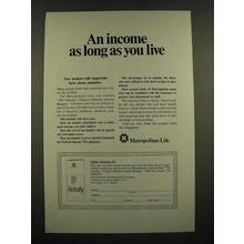 1969 Metropolitan Life Insurance Ad - An Income as Long as You Live