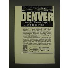 1969 Metro Denver, Colorado Ad - The Right Climate for Profit