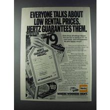 1981 Hertz Rent-a-Car Ad - Low Rental Prices