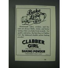 1986 Clabber Girl Baking Powder Ad - Bake With Love