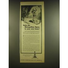 1937 RCA Radio Corporation of America Ad - Enjoy the metropolitan opera