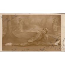 Actress Doing A Painful Split Circus Style Antique Real Photo Postcard