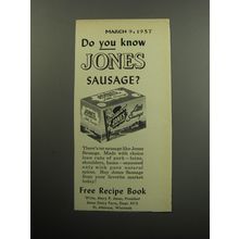 1957 Jones Dairy Farm Sausage Advertisement - Do you know Jones Sausage