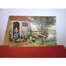 A QUIET CORNER by S. Heverman unused postcard by Tuck. 'Oilette' art =