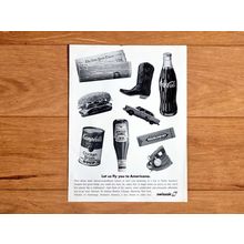 1988 Swissair Airlines Ad, Let Us Fly You To Americana, Original Print Paper Ad